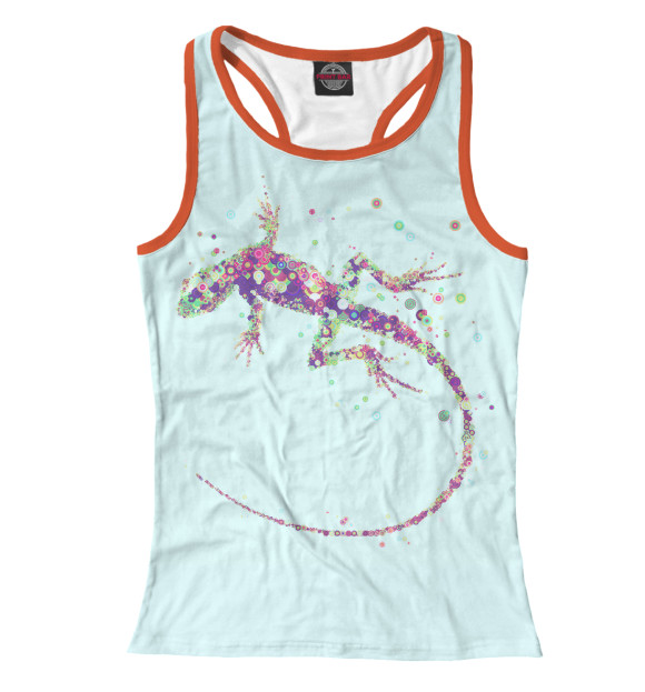 Женская майка-борцовка с изображением Ящерица цвета Белый