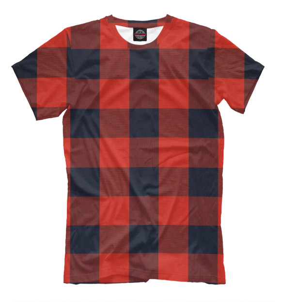 Мужская футболка с изображением КЛЕТКИ цвета Темно-бордовый