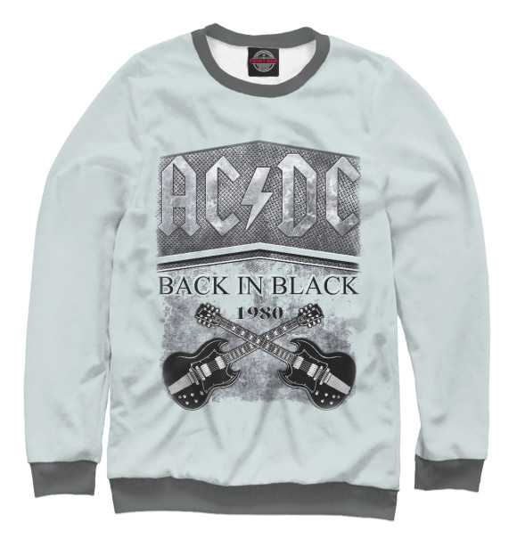 Свитшот для мальчиков с изображением AC/DC цвета Белый