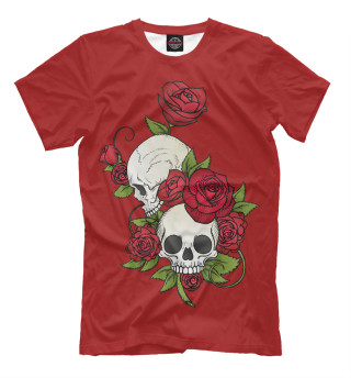 Мужская футболка Череп и розы
