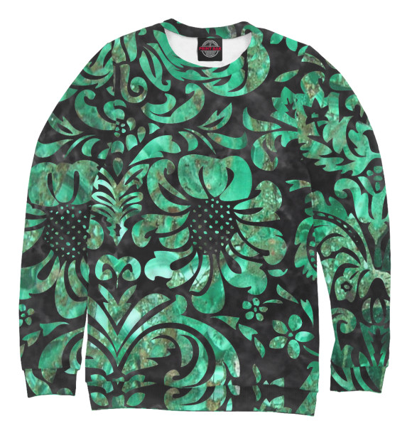 Женский свитшот с изображением Dark green цвета Белый