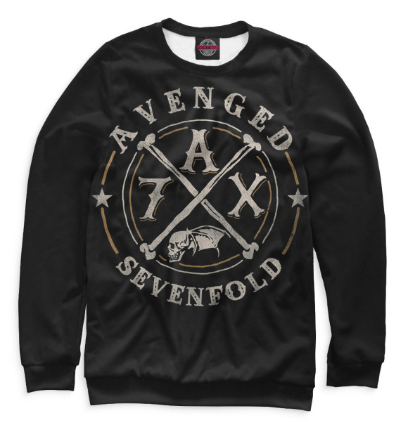 Мужской свитшот с изображением Avenged Sevenfold цвета Белый