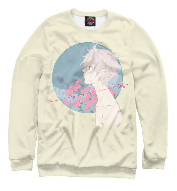 Свитшот для девочек с изображением kaworu nagisa цвета Белый