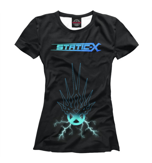 Женская футболка с изображением Static-X цвета Белый