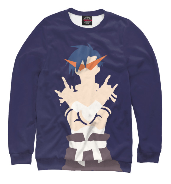 Свитшот для мальчиков с изображением Kamina is always here цвета Белый