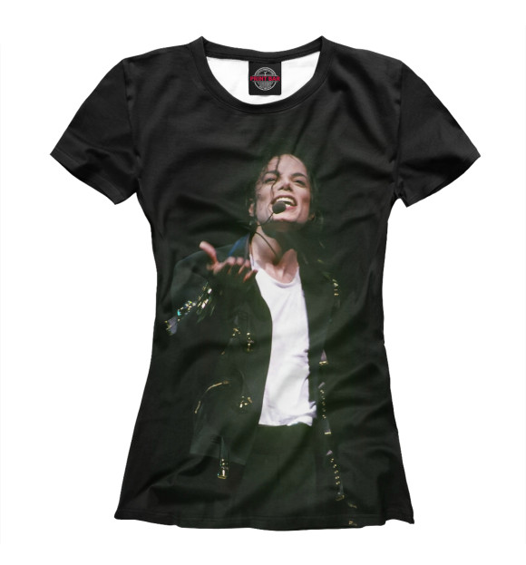 Женская футболка с изображением Michael Jackson цвета Белый
