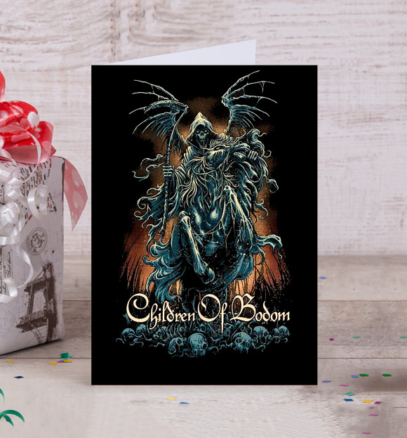 Открытка с притом Children of Bodom цвета Белый Открытка с изображением Children of Bodom цвета Белый