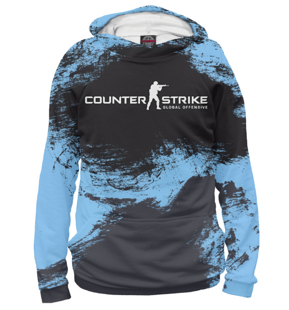 Мужское худи с изображением Counter Strike цвета Белый