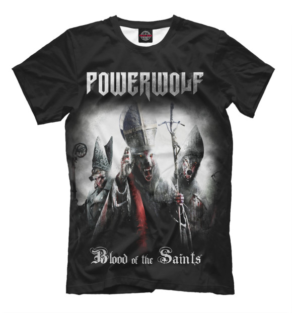 Мужская футболка с изображением Powerwolf цвета Черный