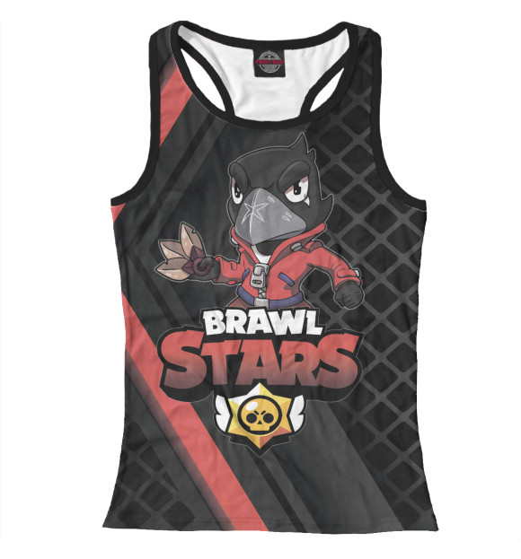 Женская майка-борцовка с изображением Brawl Stars цвета Белый