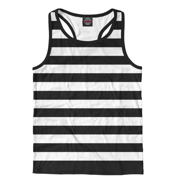 Мужская майка-борцовка с изображением Черное и белое, полоса цвета Белый