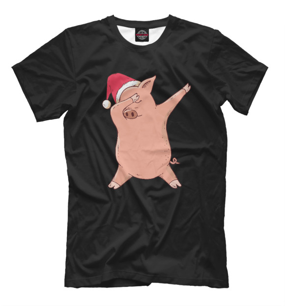 Мужская футболка с изображением DAB Pig цвета Белый