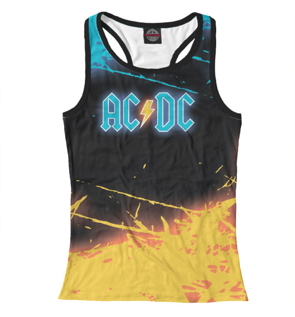 Женская майка-борцовка с изображением AC/DC цвета Белый