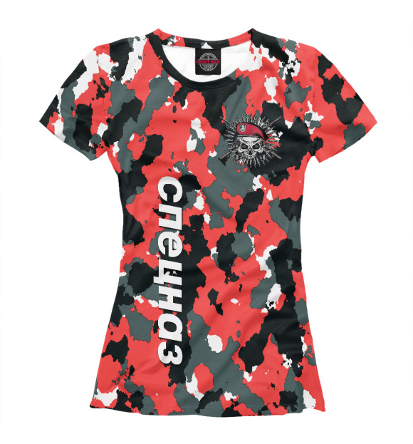 Женская футболка с изображением Спецназ | ГРУ цвета Белый