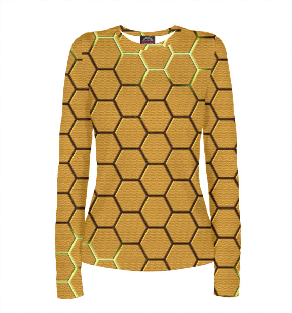 Женский лонгслив с изображением Оранжевый питон цвета Белый