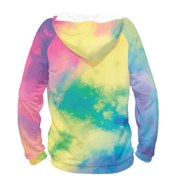 Женское худи с изображением Краски Холи цвета Белый