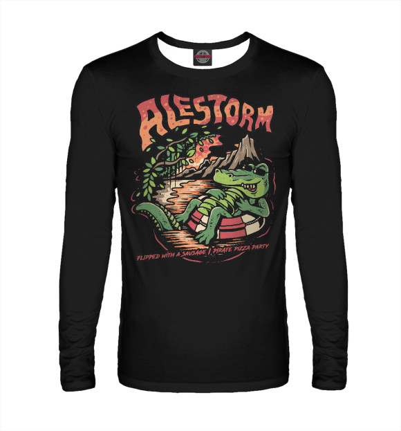 Мужской лонгслив с изображением Alestorm цвета Белый