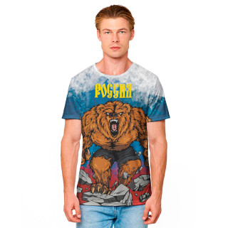 Мужская футболка Медведь. Россия
