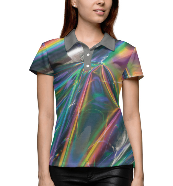 Женское поло с изображением Holographic цвета Белый