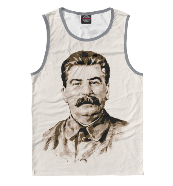 Мужская майка с изображением Сталин цвета Белый