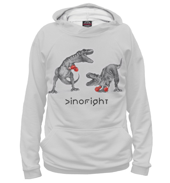 Женское худи с изображением Dinofight цвета Белый