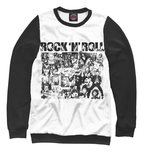 Свитшот для мальчиков с изображением Rock'n'Roll цвета Белый
