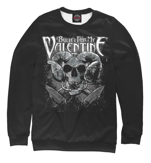 Мужской свитшот с изображением Bullet for My Valentine цвета Белый