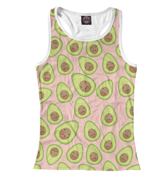 Женская майка-борцовка с изображением Avokado Style цвета Белый