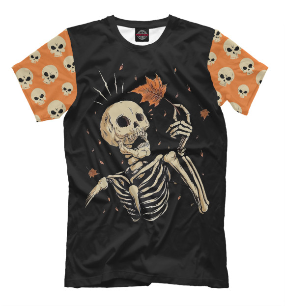 Футболка для мальчиков с изображением Skeleton цвета Белый