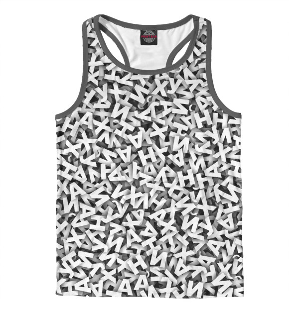 Мужская майка-борцовка с изображением Буквы йухан цвета Белый