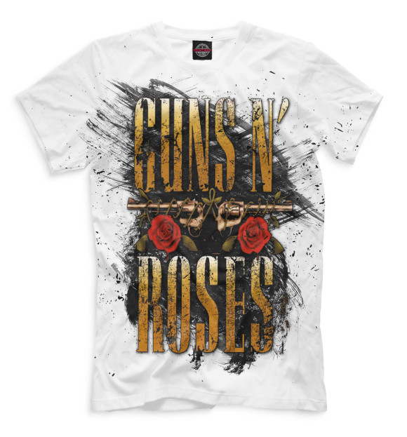 Мужская футболка с изображением Guns N' Roses цвета Молочно-белый