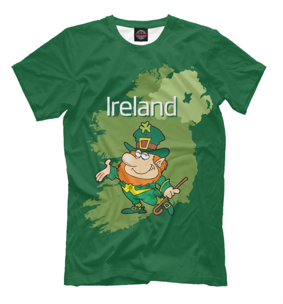 Мужская футболка с изображением Ирландия цвета Темно-зеленый