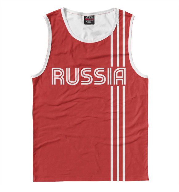 Мужская майка с изображением Russia цвета Белый