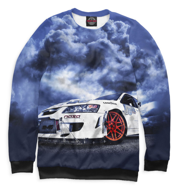 Свитшот для девочек с изображением Mitsubishi цвета Белый