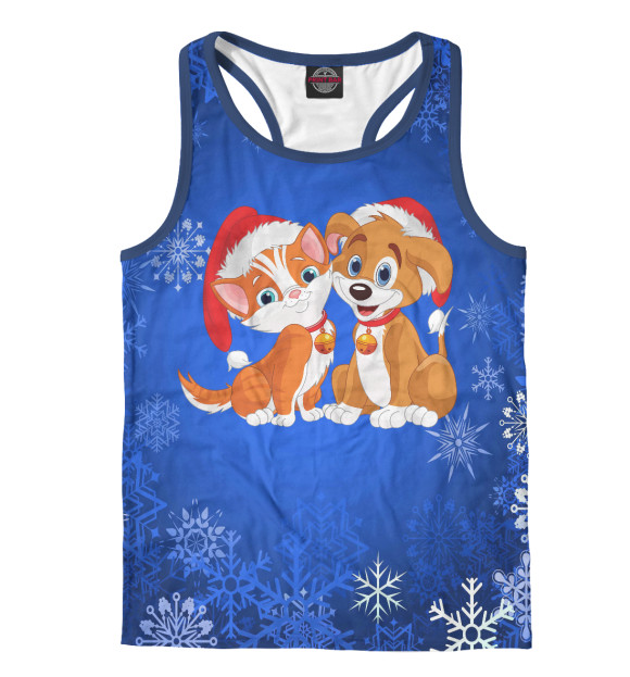 Мужская майка-борцовка с изображением Мульт цвета Белый