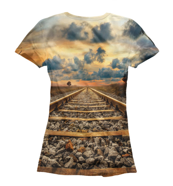 Женская футболка с изображением Железная дорога цвета Белый