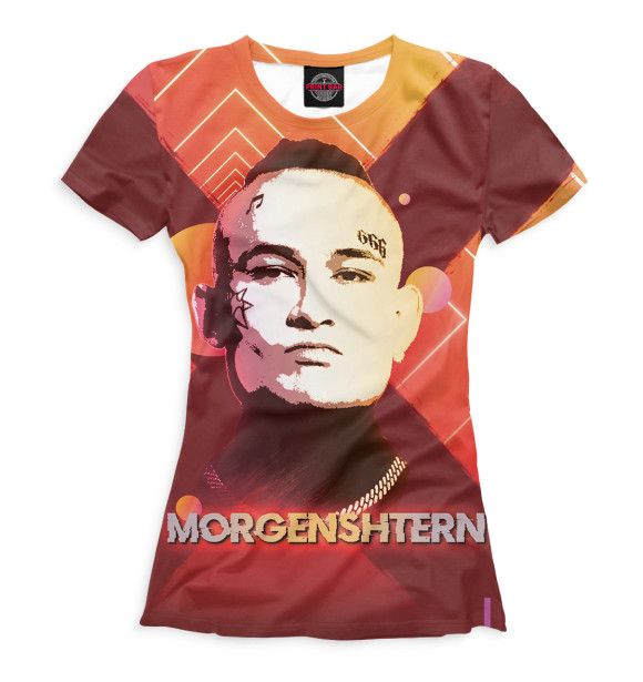 Женская футболка с изображением Morgenshtern цвета Белый