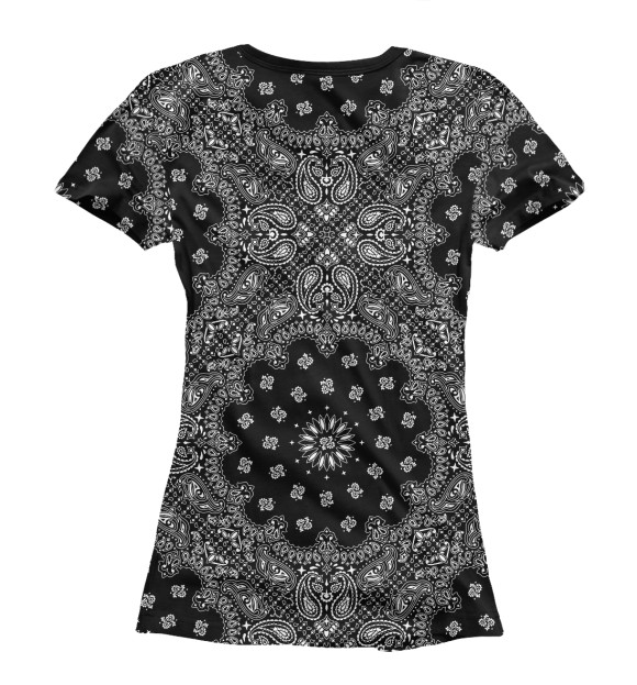 Футболка для девочек с изображением Paisley Black цвета Белый