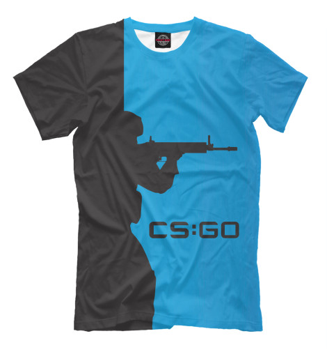 

Футболки Print Bar, Грязно-голубой, CS:GO Силуэт