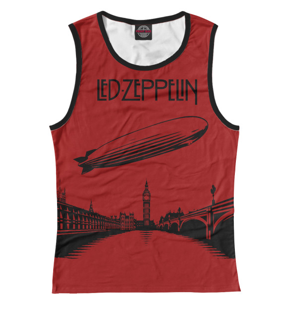 Женская майка с притом Led Zeppelin цвета Белый Женская майка с изображением Led Zeppelin цвета Белый