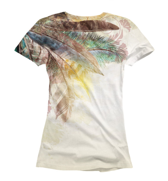 Женская футболка с изображением Shiny Feathers цвета Белый