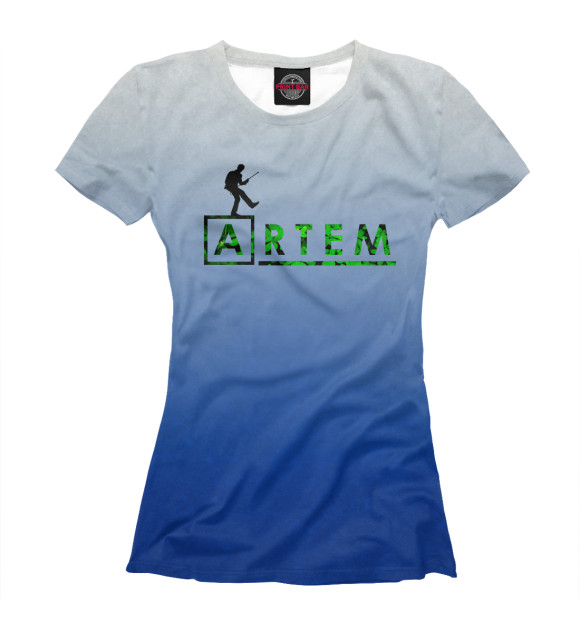Женская футболка с изображением Артём в стиле Доктор Хаус цвета Белый