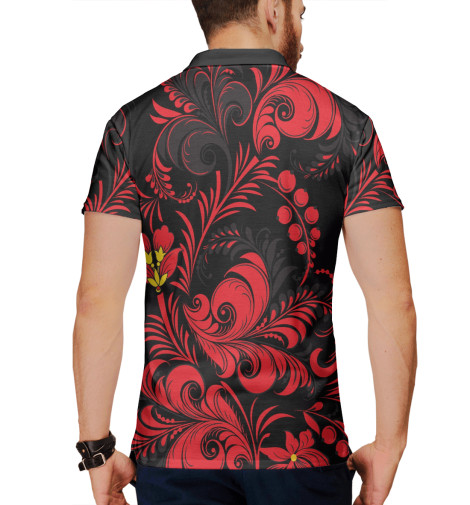 

Поло Print Bar, Белый, Хохлома