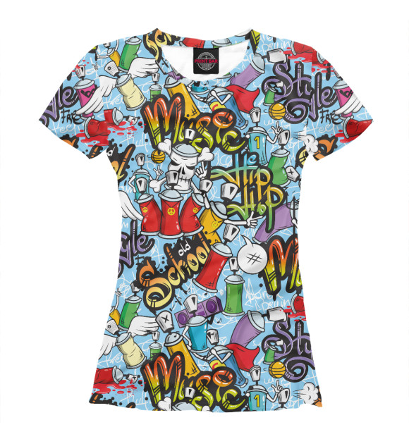 Футболка для девочек с изображением Хип- хоп граффити цвета Белый