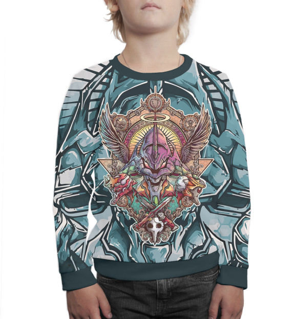 Свитшот для мальчиков с изображением Neon Genesis Evangelion цвета Белый