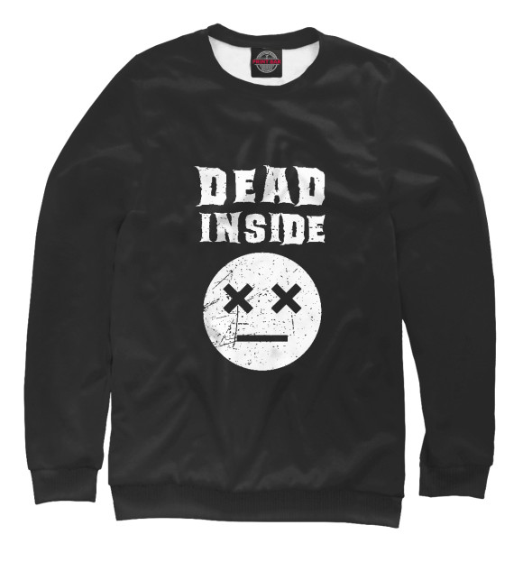Свитшот для девочек с изображением Dead inside цвета Белый