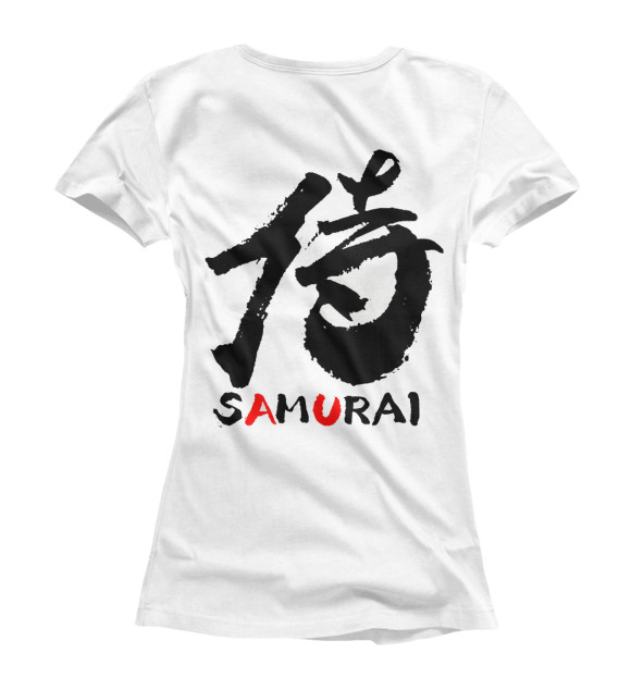 Женская футболка с изображением SAMURAI цвета Белый