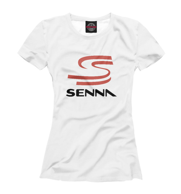 Женская футболка с изображением Senna Logo цвета Белый