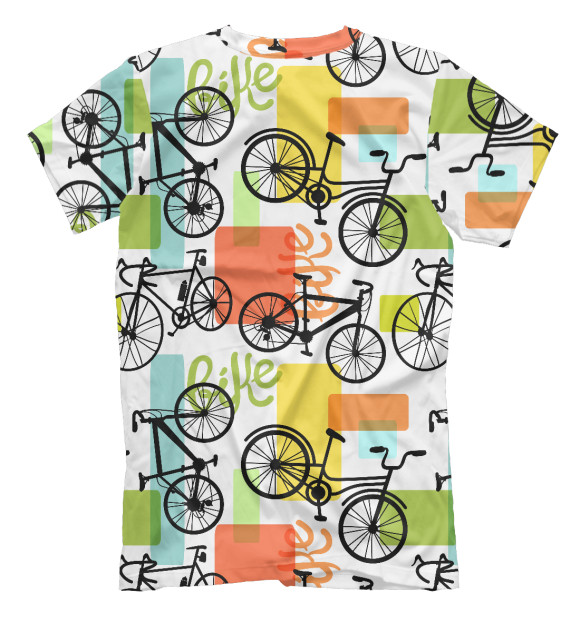 Мужская футболка с изображением Велосипед цвета Белый