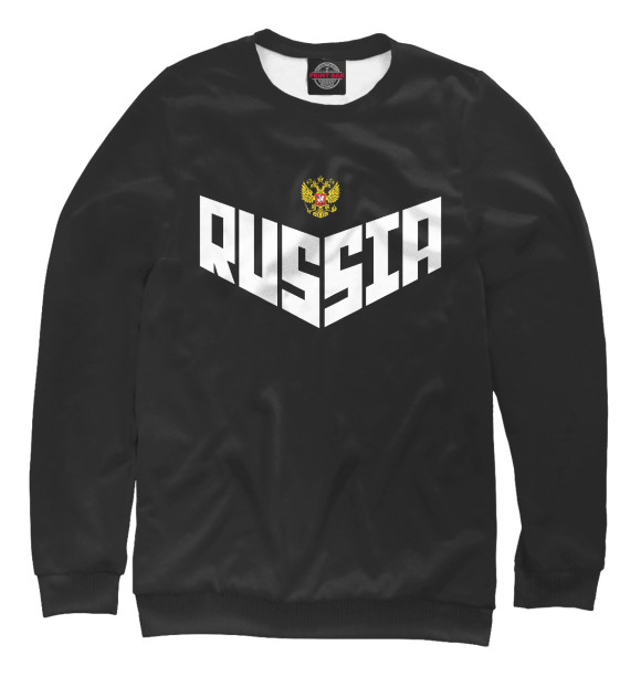 Женский свитшот с изображением Russia цвета Белый